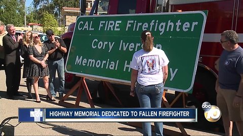 Highway memorial dedicated to fallen firefighter