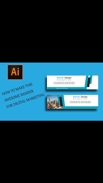 How to make Simple & Easy Social Media Banner Advertising Design Adobe illustrator cc 2022 #short