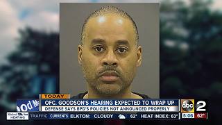 Closing argument in Officer Goodson's hearing Monday