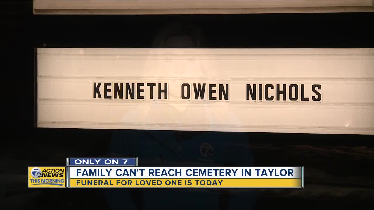 Taylor family trying to lay father to rest can't get through to cemetery