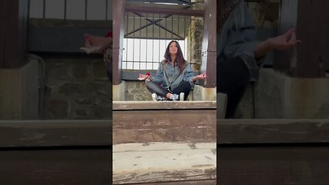 Meditating On the Top of The Highest Castle in Tuscany Italy