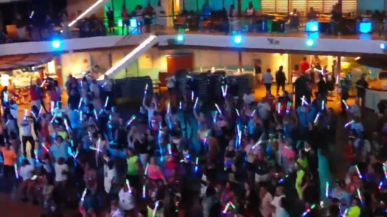 Opening of 80s Glow Dance Party on Carnival Horizon Sept 29 2022
