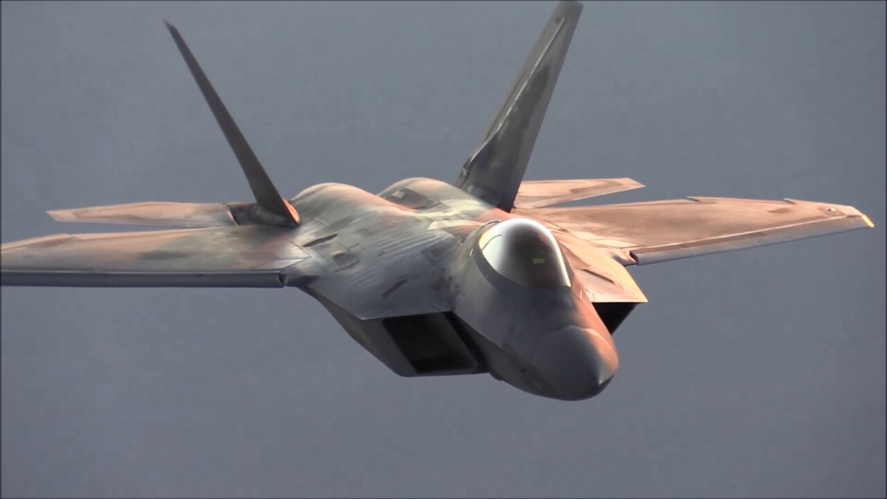 KC-10 Extender Refuels F-22 Raptors