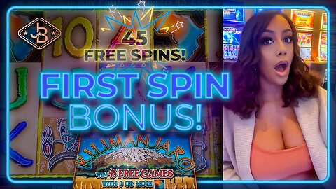 First Spin Bonus on Kilimanjaro Slots - 45 Free Spins!