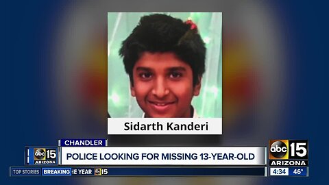 Chandler police searching for missing 13-year-old Sidarth Kanderi