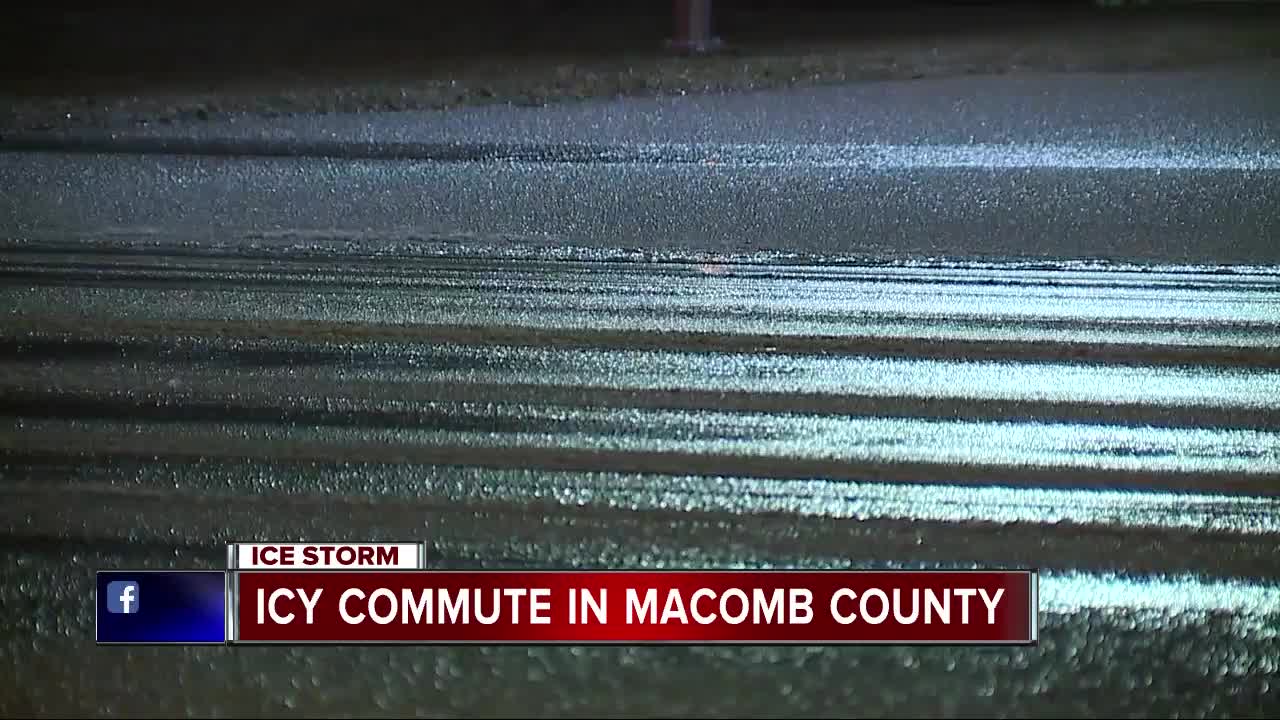 Icy commute in Macomb County