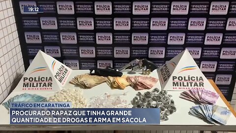 Tráfico em Caratinga: Procurado Rapaz que tinha grande quantidade de Drogas e Arma em sacola.