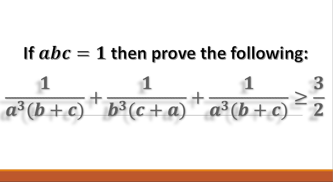 International Mathematical Olympiad Inequality in just 3 lines! - ANS Academy