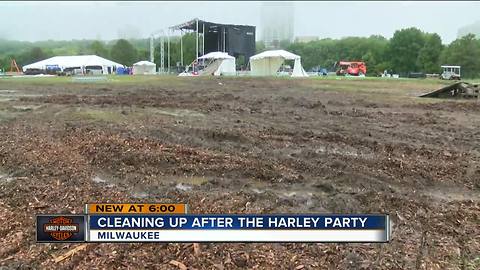 Veterans Park torn up after Harley-Davidson celebration