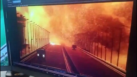 CCTV captures Crimea Bridge explosion.