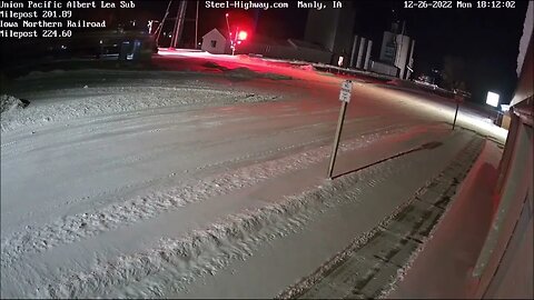 SB and NB Iowa Northern Snowplow in Manly, IA on December 26, 2022