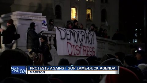 Protesters pack state capitol over GOP lame-duck package