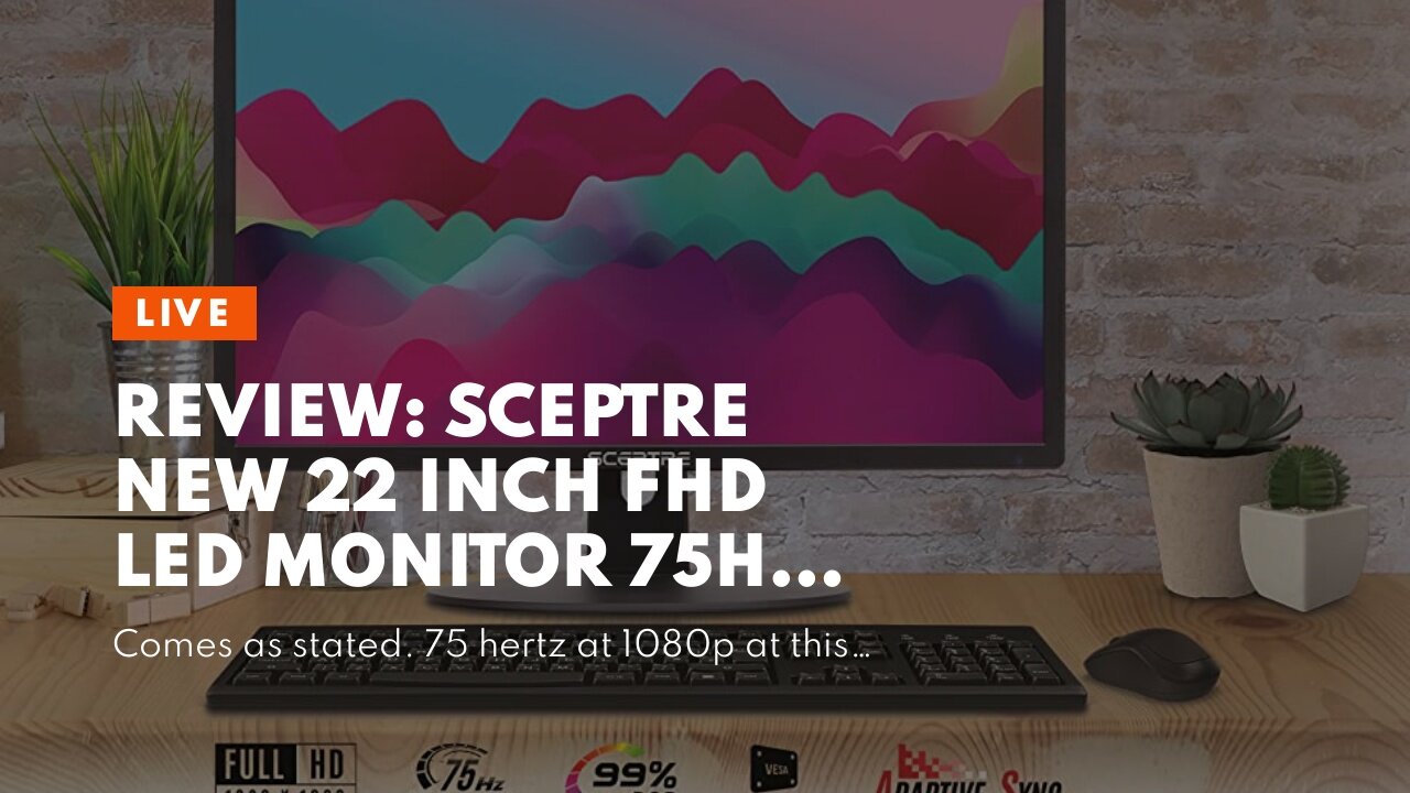 Review: Sceptre New 22 Inch FHD LED Monitor 75Hz 2X HDMI VGA Build-in Speakers, Machine Black (...