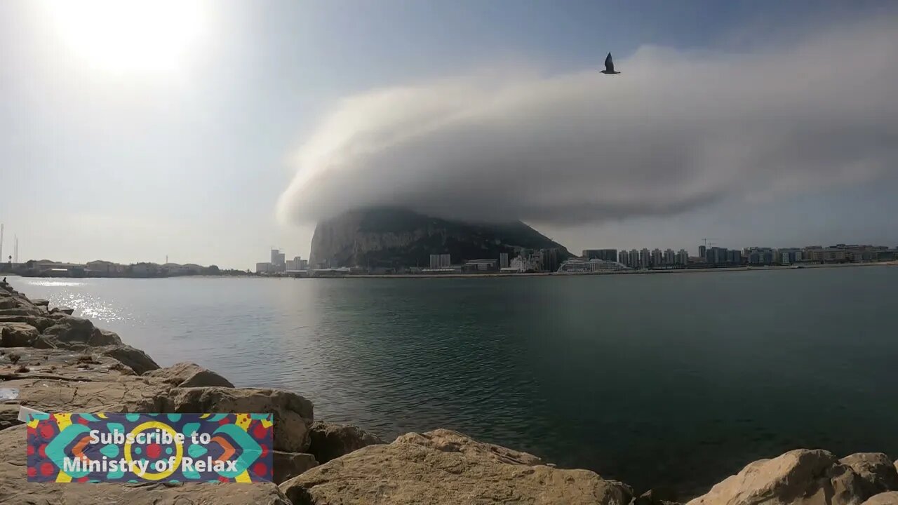 Beautiful Relaxing Music-Stop Overthinking-Set to Time Lapse Clouds over The Rock of Gibraltar