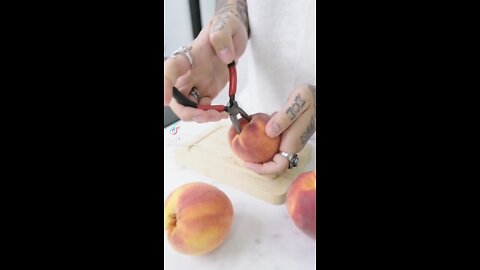 Easy peach pitting.