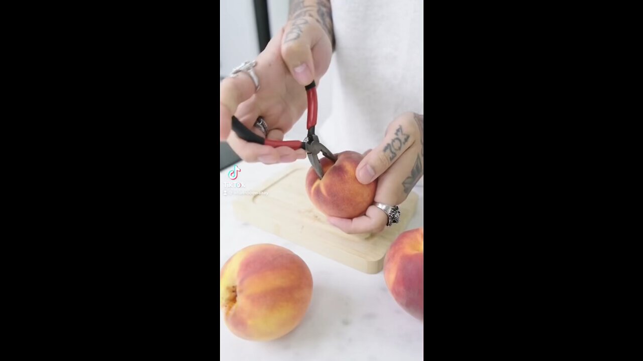 Easy peach pitting.