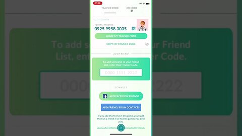 My Pokémon Go trainer code