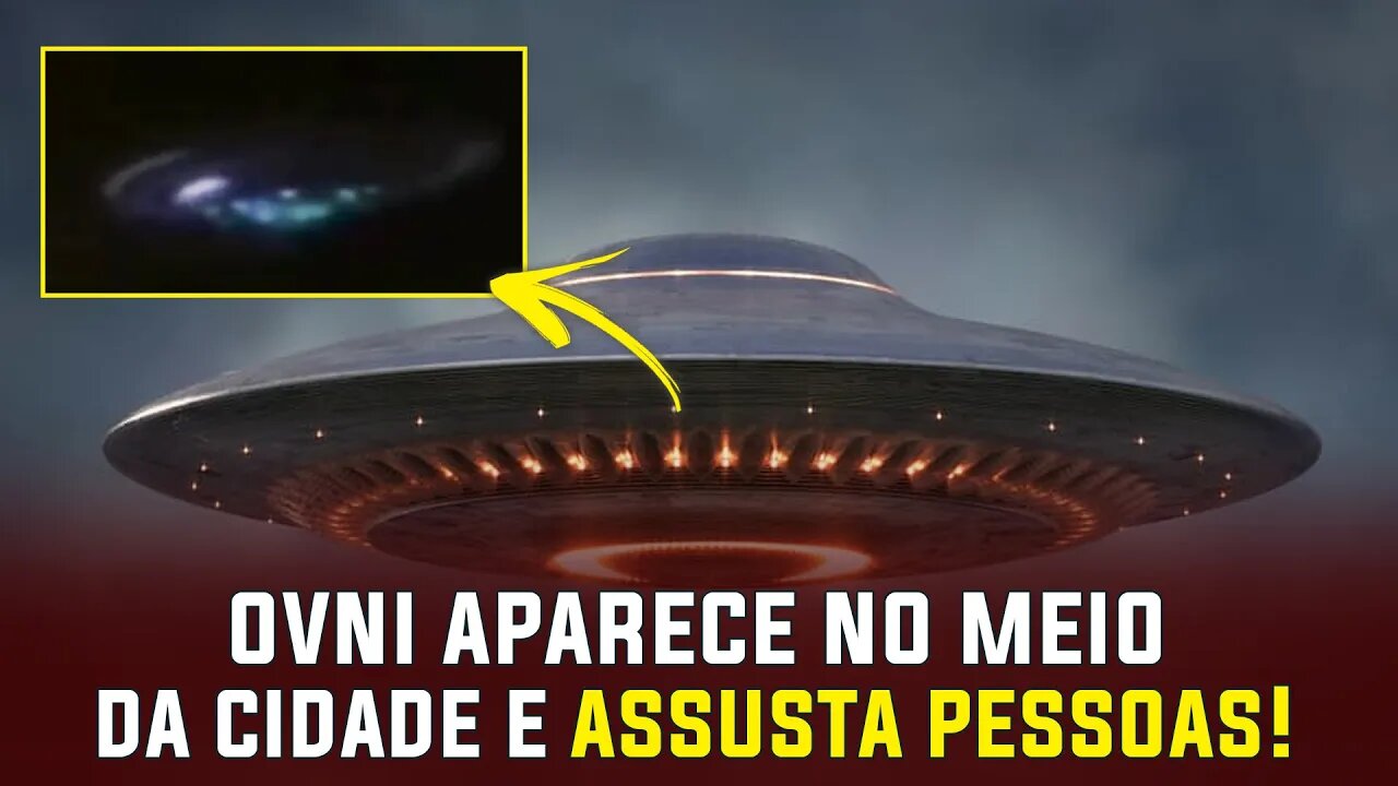 OVNI aparece no meio da cidade e chama atenção das pessoas - Disco voador - UFO OVNIs