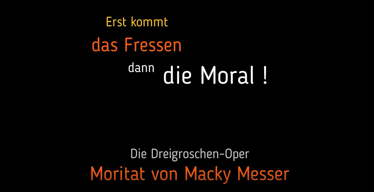 Erst kommt das Fressen, dann die Moral