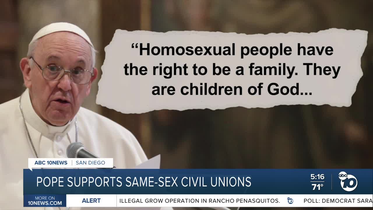 Pope Francis accepts same-sex civil unions