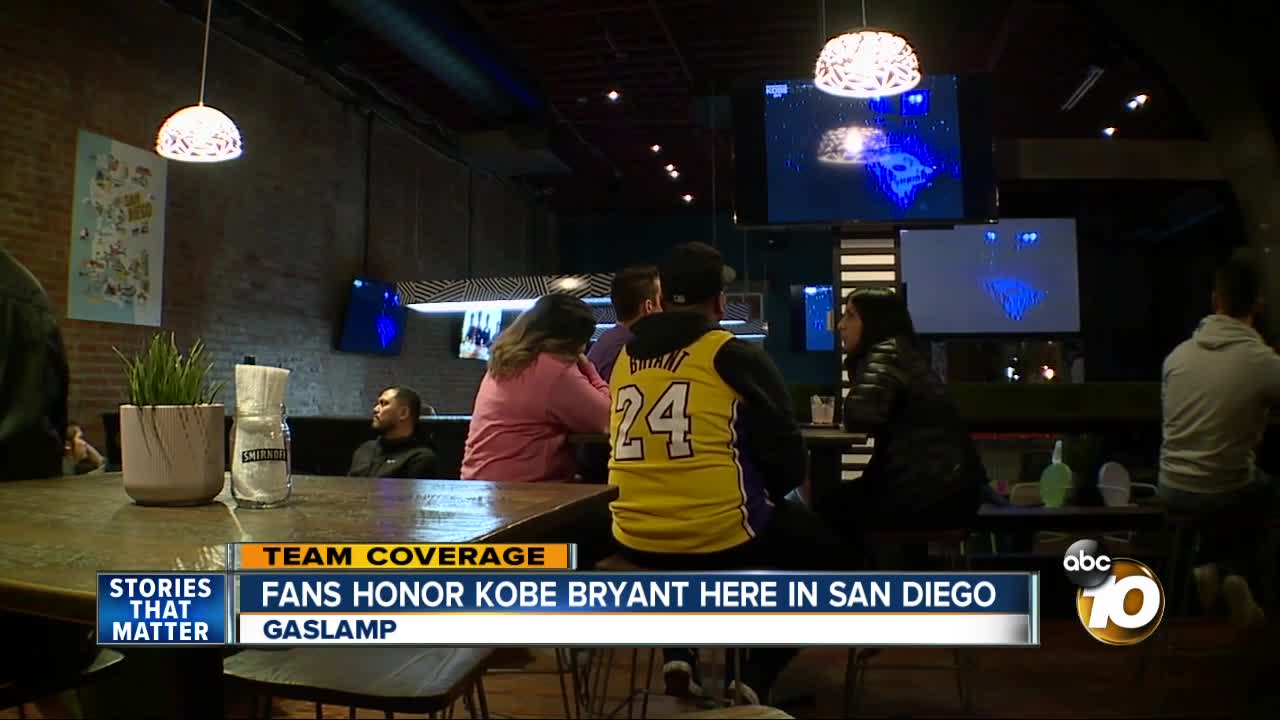 Fans honor Kobe Bryant in San Diego