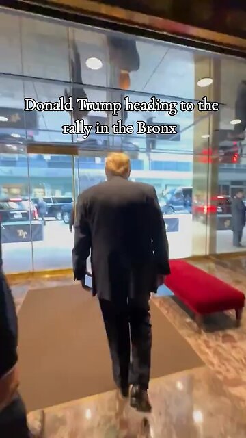 ICONIC: President Trump on his way to his now historic Bronx rally.