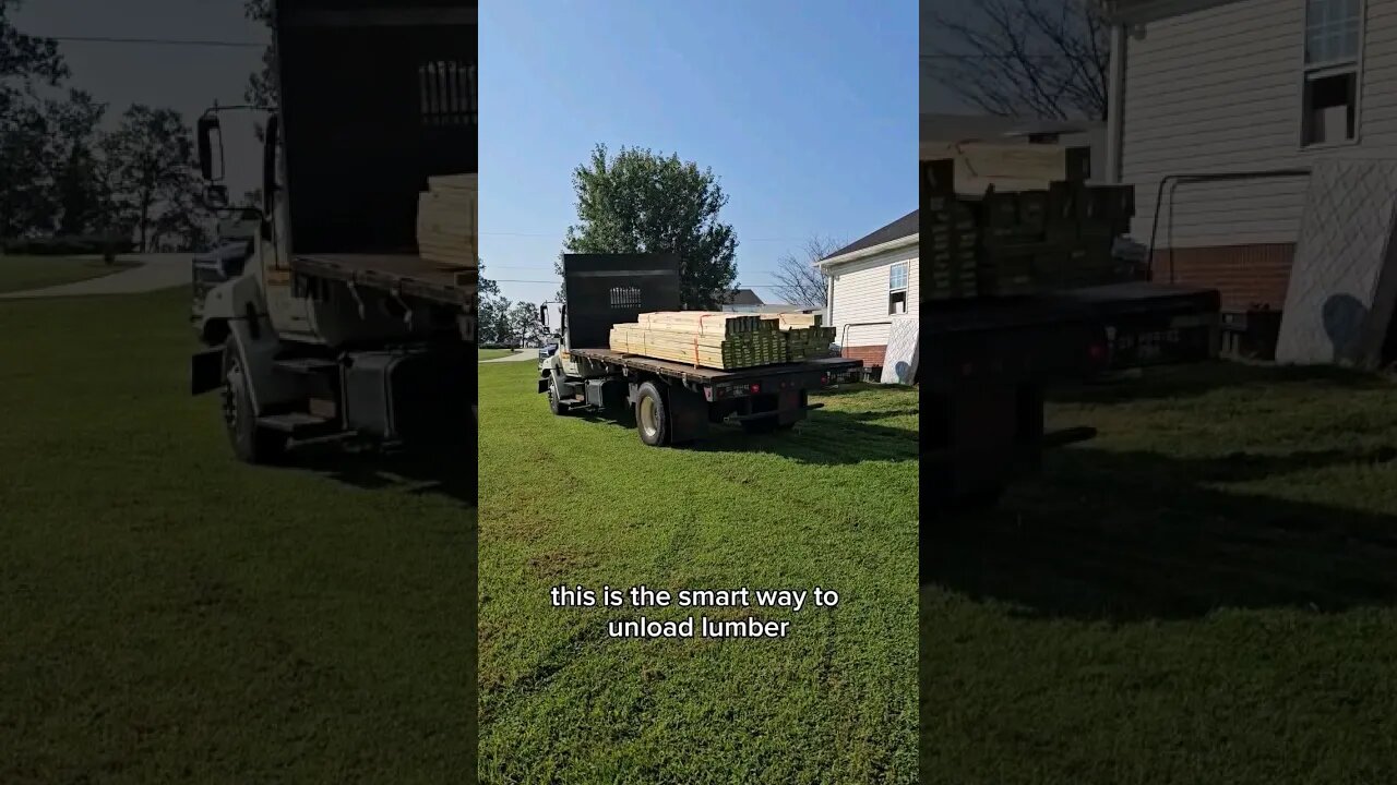 the fastest way to unload lumber! #construction