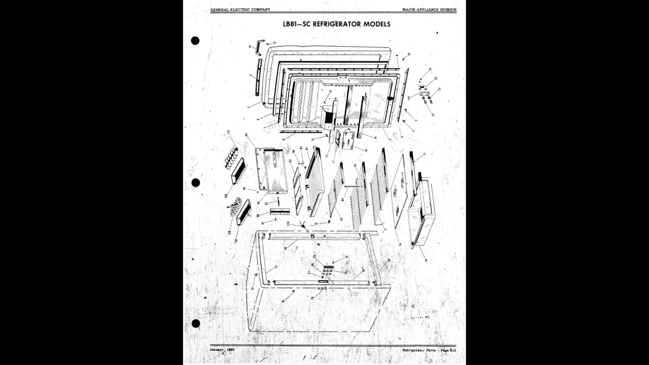 GE - General Electric appliance part schematic and break down - Card 10