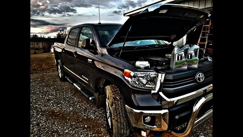 Changing oil in a Toyota Tundra