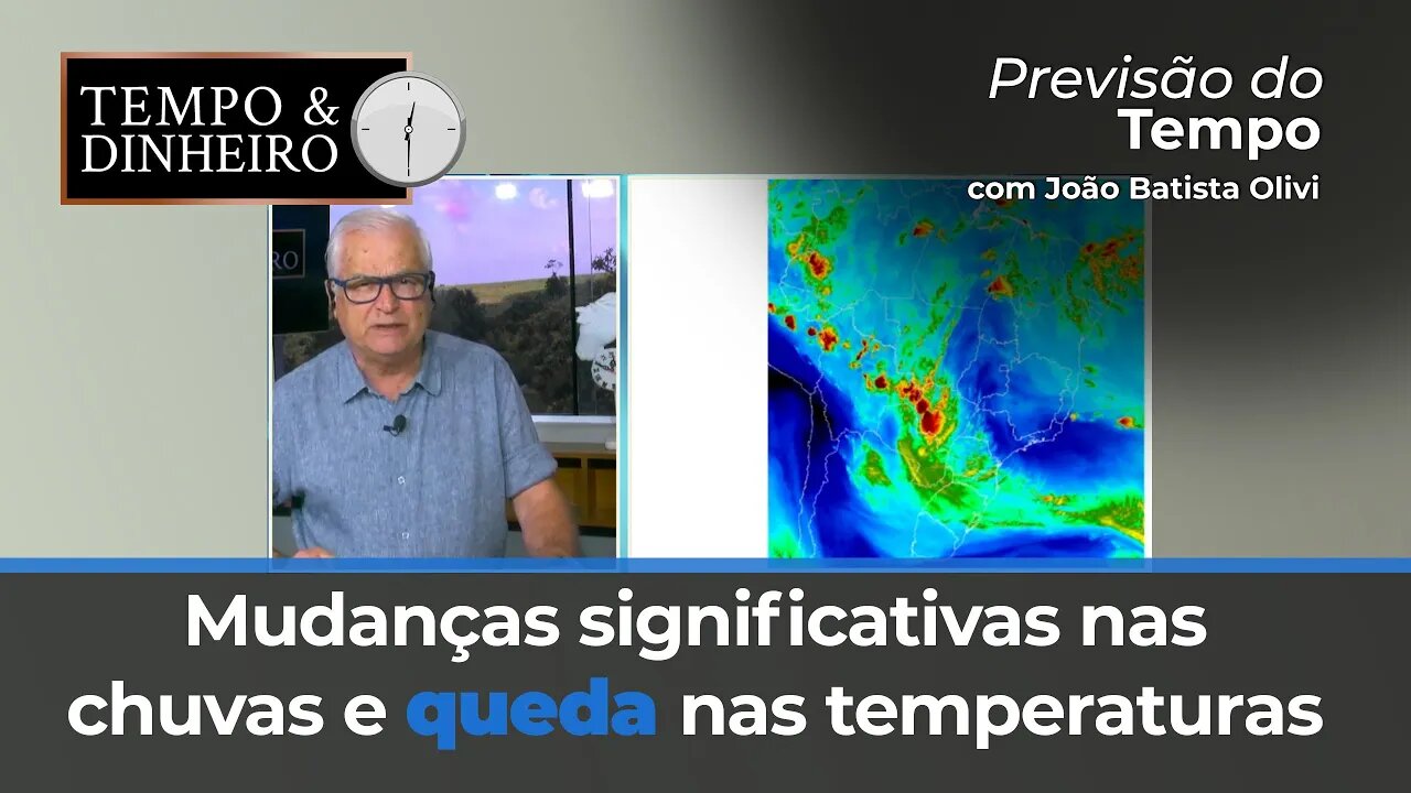 Previsão do tempo mostra mudanças significativas nas chuvas e queda nas temperaturas.