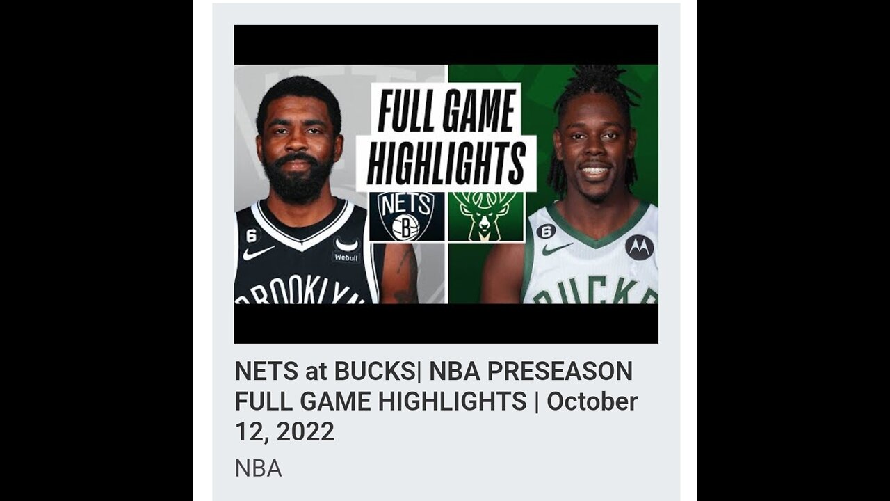 NETS at BUCKS | NBA PRE SEASON 2022 | FULL GAME HIGHLIGHTS | OCTOBER 12, 2022