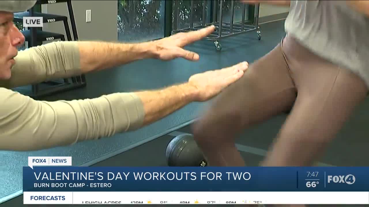 Valentine's Day couple exercise workout