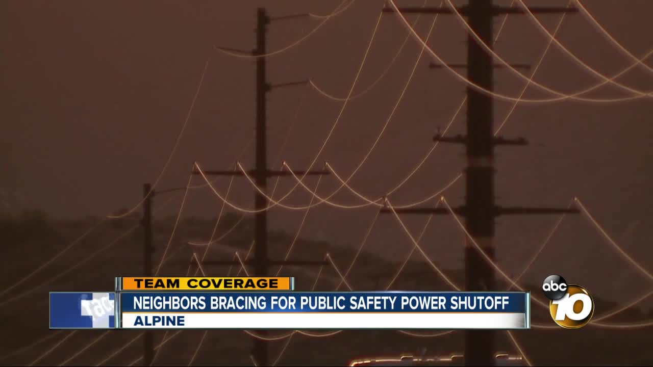 Alpine residents brace for Public Safety Power Shutoff