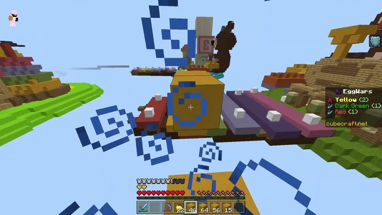 Minecraft noob couldnt do anything so he gave up like a bozo in Cubecraft Eggwars