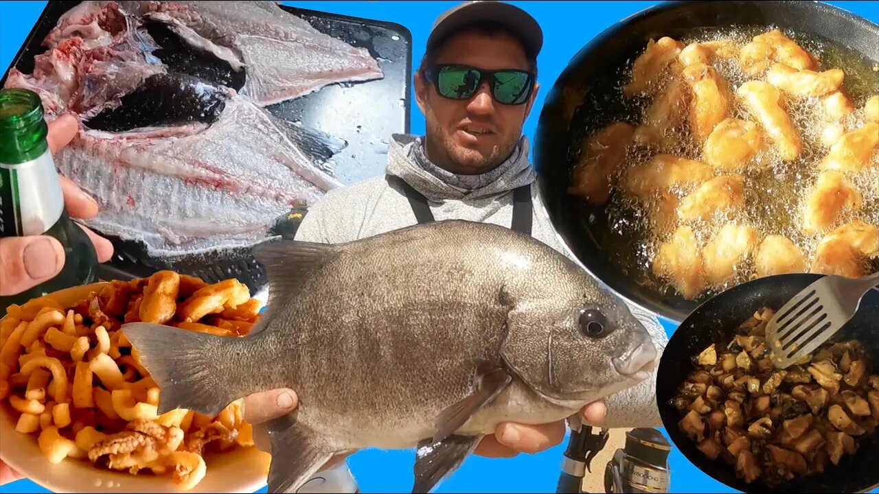 Scratching for edible fish! I made us a Seafood spread,Catch and Cook! Trip with the boys! Episode 1