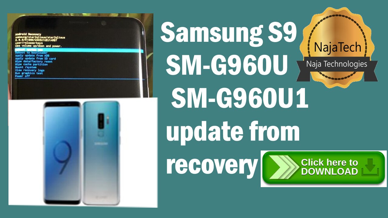 🔴Samsung S9 SM-G960U SM-G960U1 update from recovery