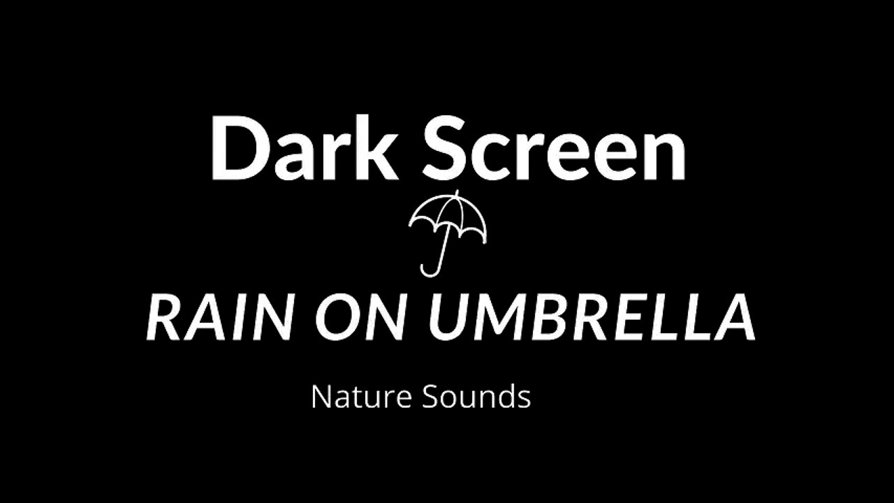 Dark Screen, Rain On Umbrella | Relaxing, Study, Sleep, Soothing Sounds | Fights Insomnia, 3 Hours