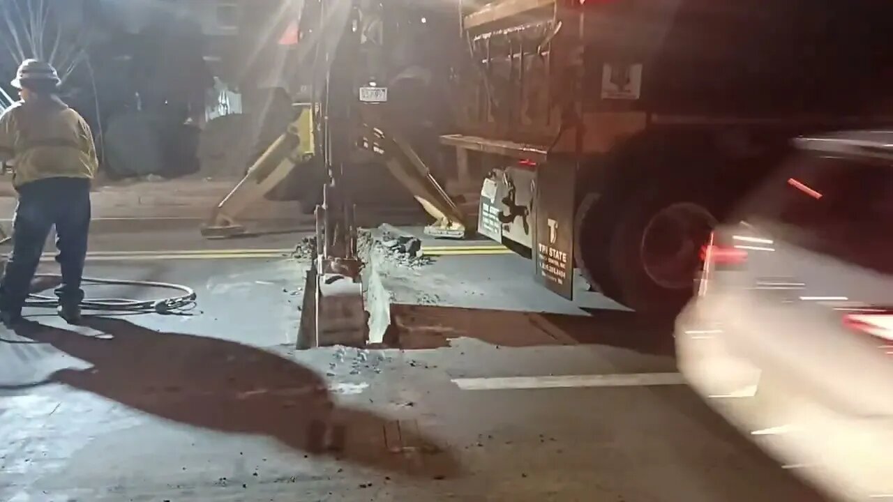 National Grid digging a trench for new service