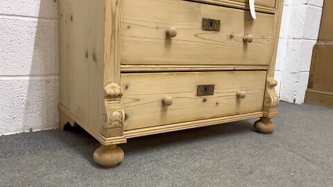 Small 3 Drawer Continental Pine Chest Of Drawers Bare Wood (V6909B) @PinefindersCoUk