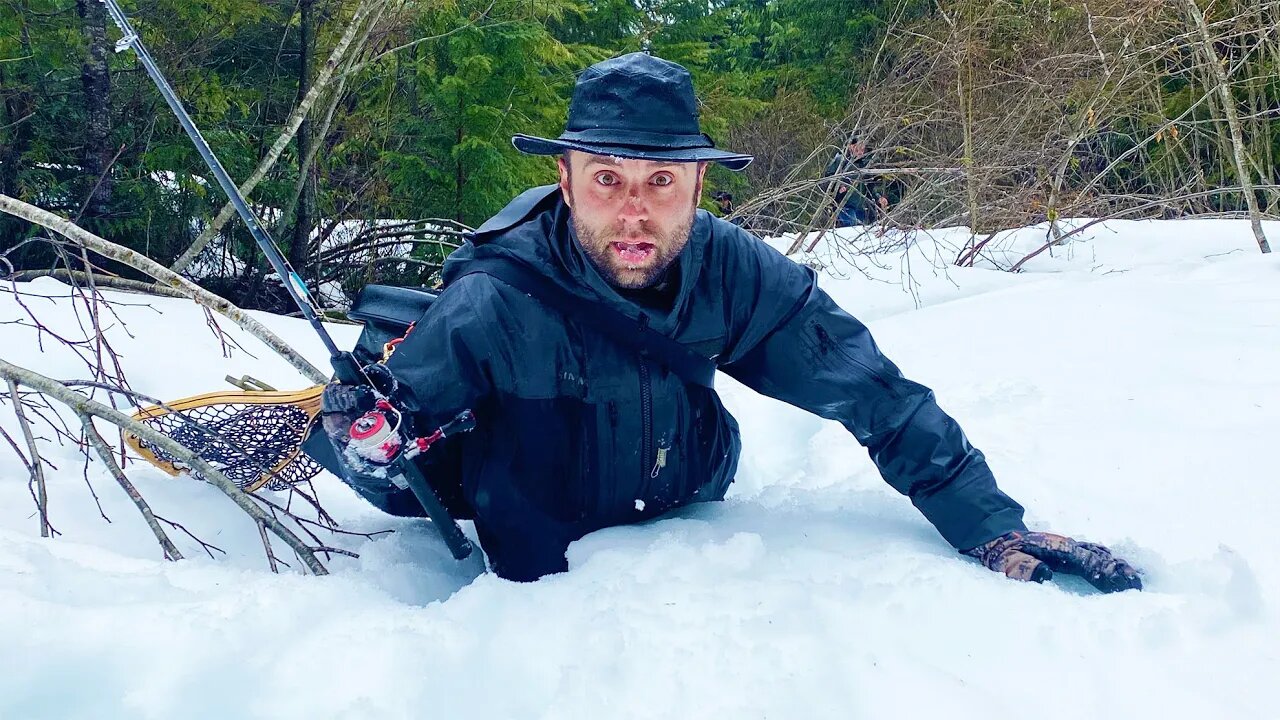 High Mountain TROUT FISHING Adventure In The SNOW!