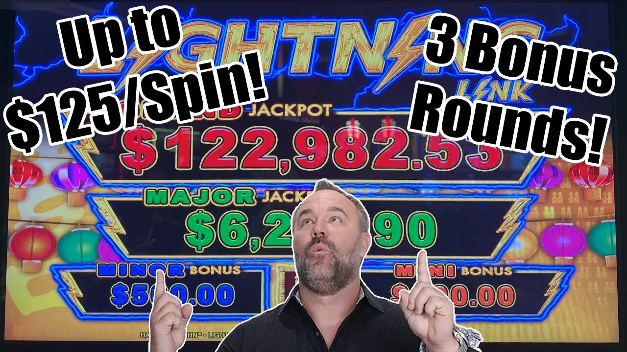 Up to $125/Spin! - Lightning Link - Happy Lantern - 3 BONUS Rounds! Potawatomi!