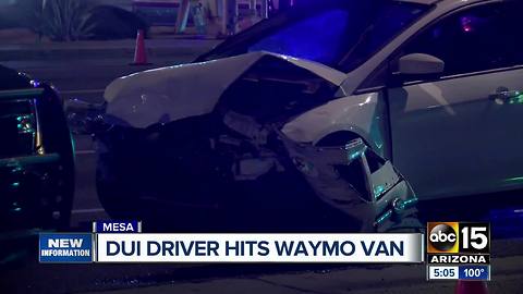 Impaired driver hits Waymo van in Mesa crash