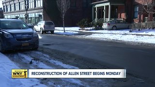 Reconstruction of Allen Street begins Monday