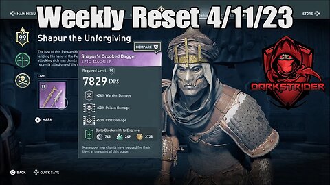 Assassin's Creed Odyssey- Weekly Reset 4/11/23