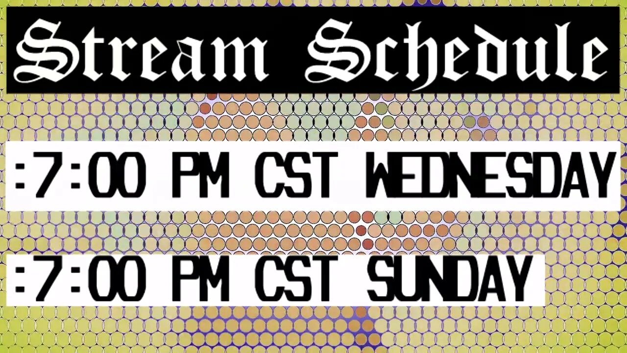 Stream Schedule