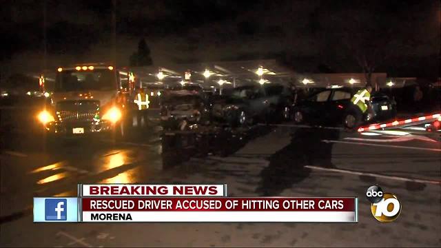 Rescued driver accused of hitting other cars