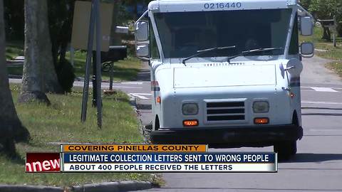 Pinellas County collection letter sent in error to 375 people