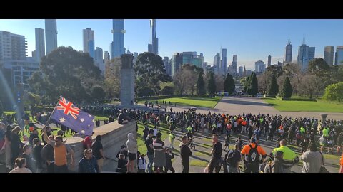 View Top of the Shrine - Protestors #CMFEU #SHRINE