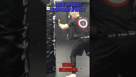 Heroes Training Center | Kickboxing "How To Double Up" Jab & Uppercut & Uppercut & Knee 2 #Shorts