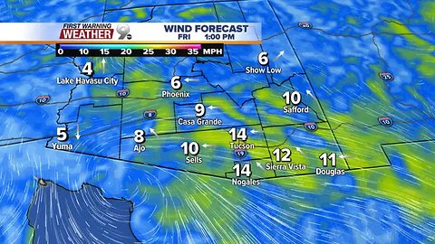 Showers move east and warm air returns from the west